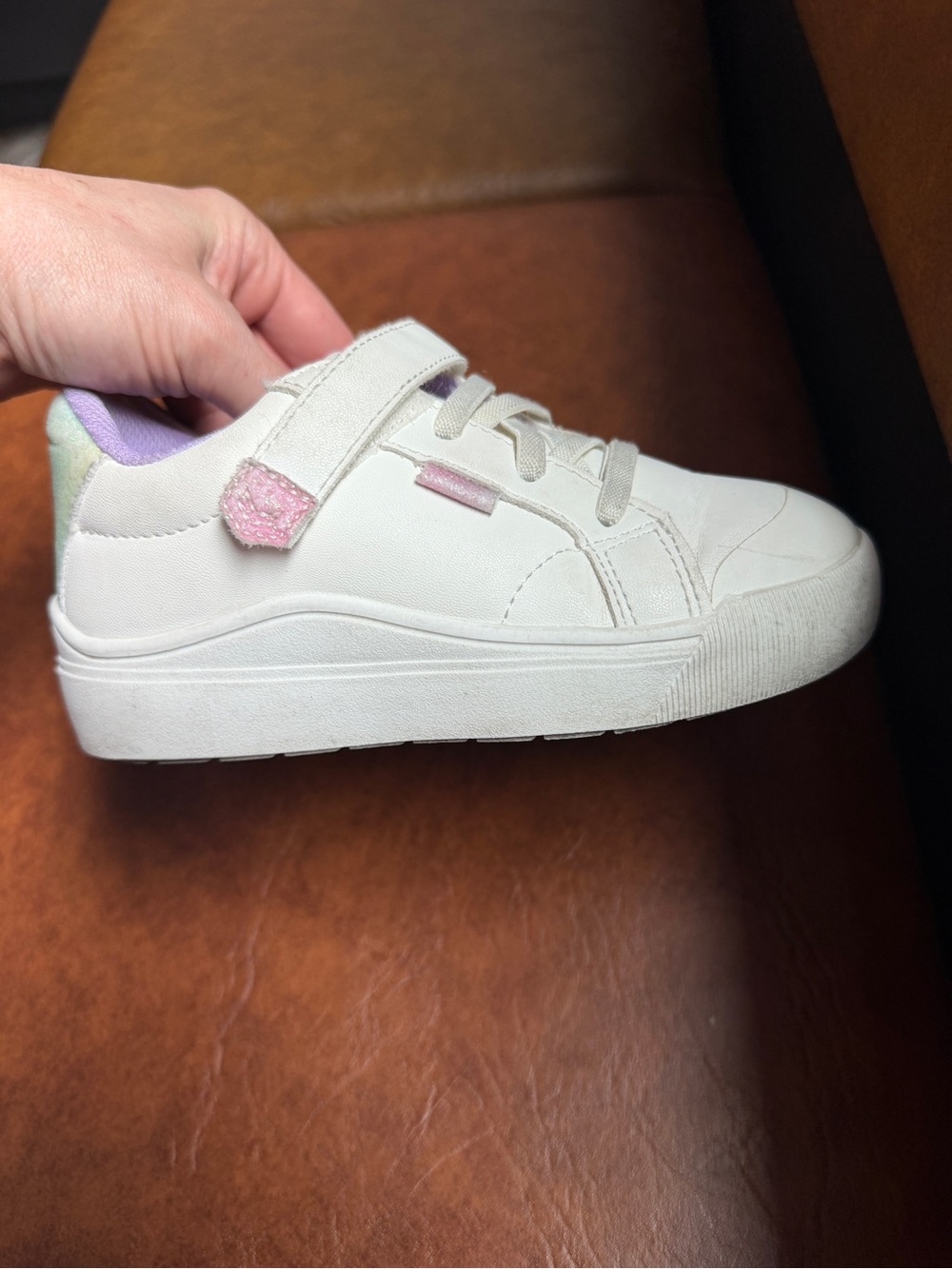 Dr Scholl’s Time Out Toddler White and Rainbow Sneakers size 11.